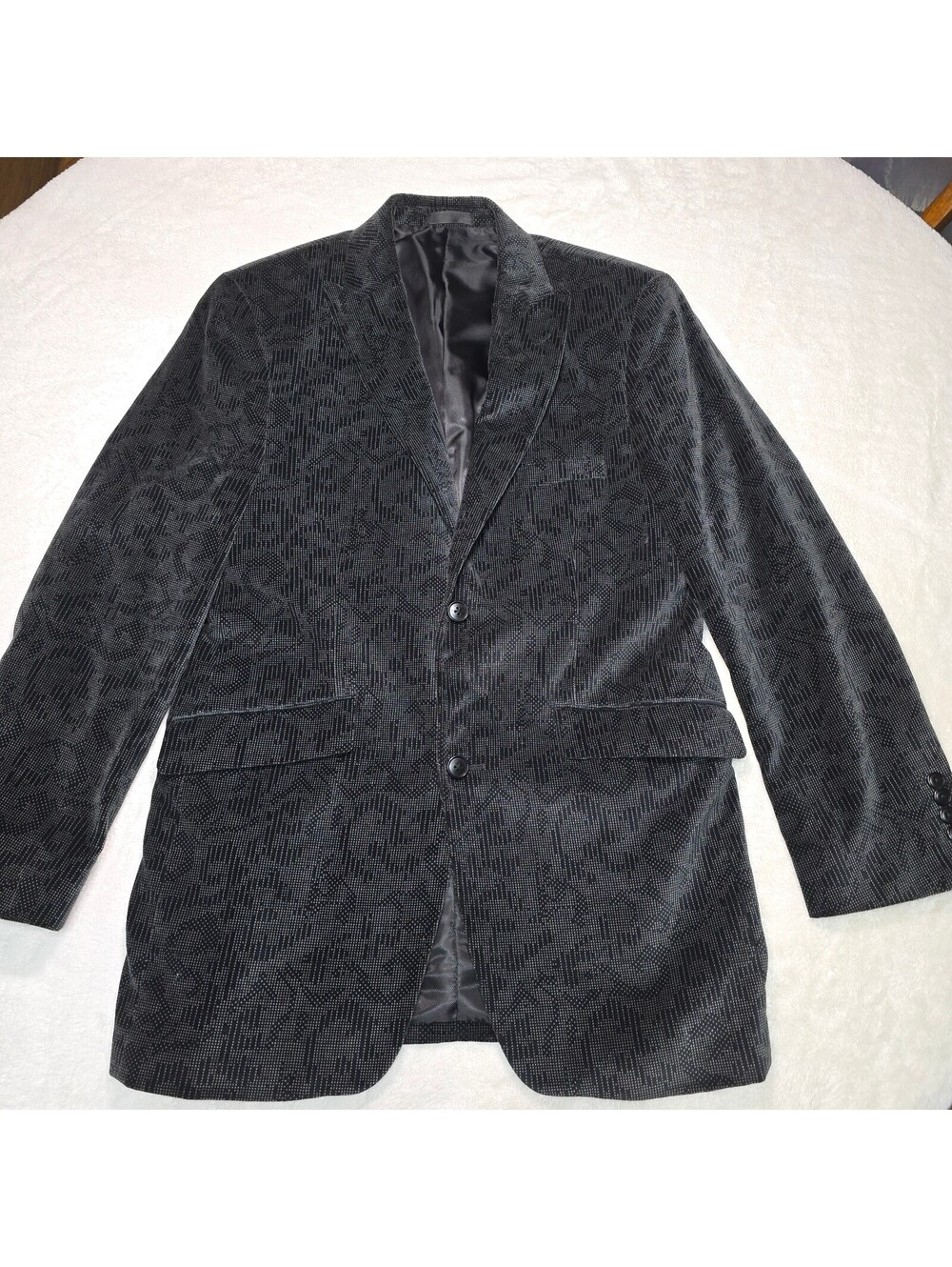 Vtg Bachrach Black Velvet Paisley Blazer Jacket Mens M Grandpacore Holiday Prom